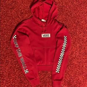 a red vans hoodie